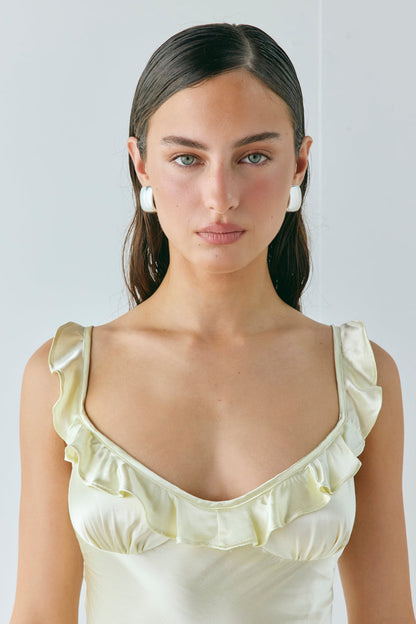 Rosalia Satin Bias Cut Maxi Dress Butter