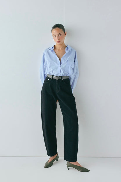 Lex Barrel Denim Jeans Black