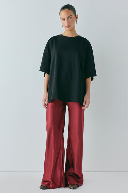 Rae Satin Pants Wine