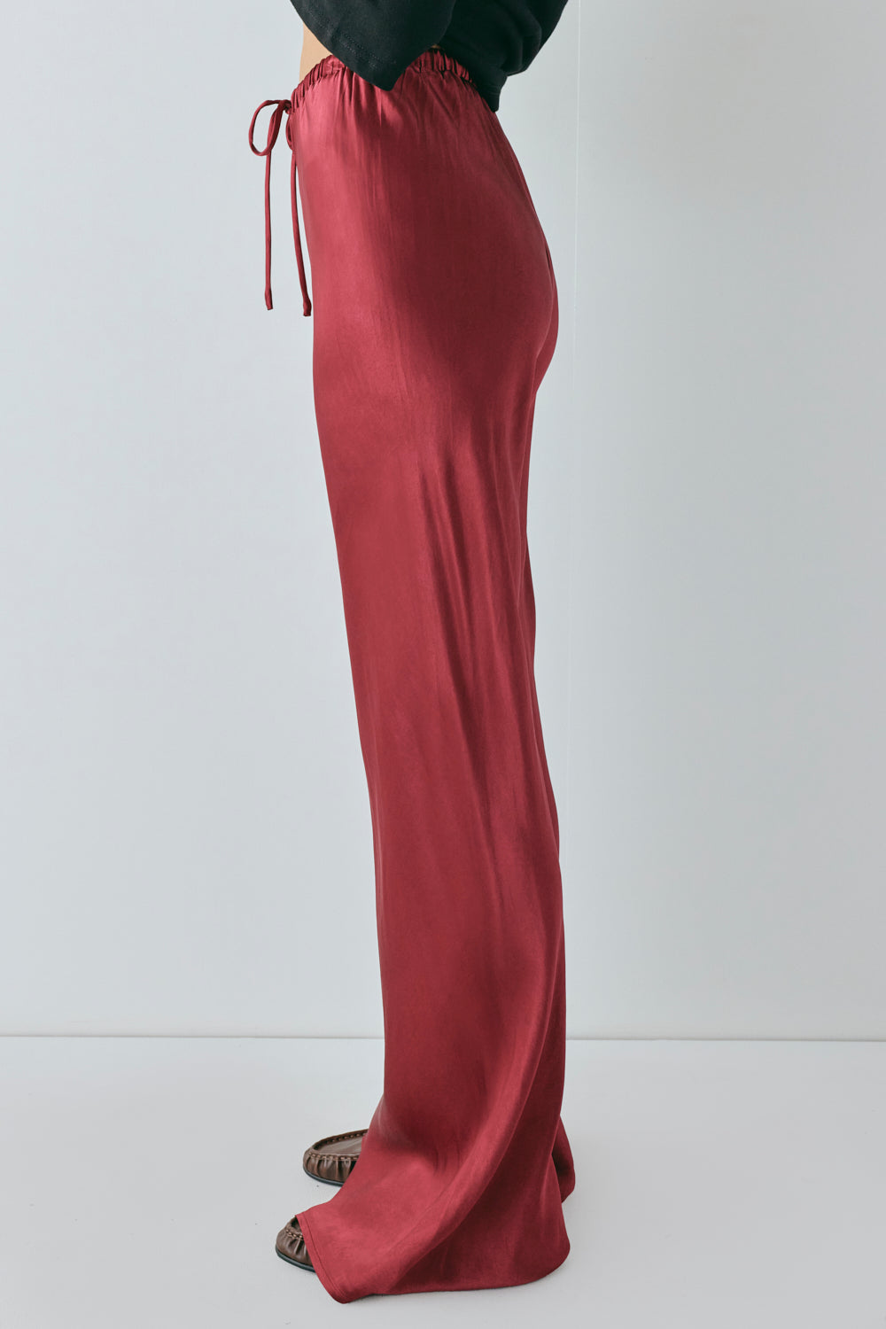 Rae Satin Pants Wine