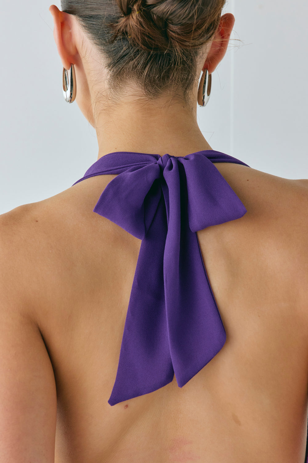 Darcy Satin Halter Top Violet