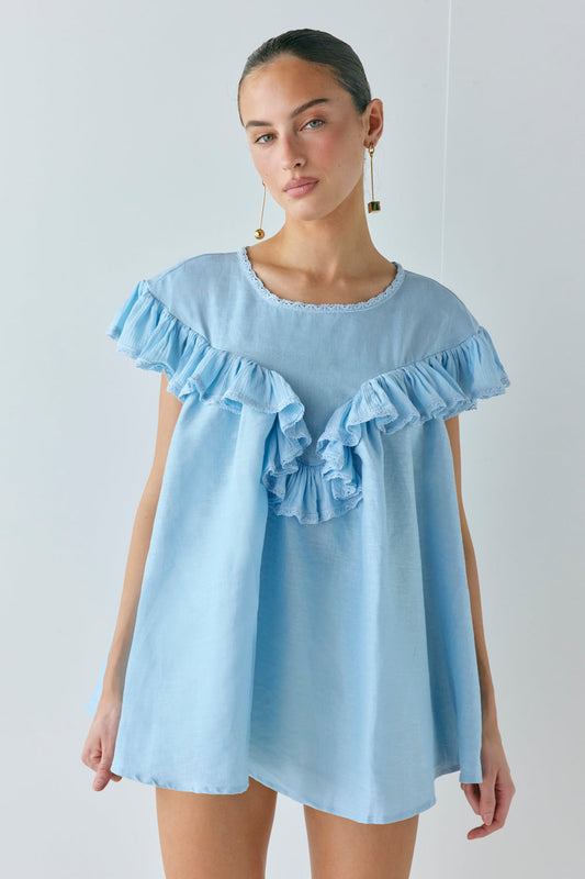 Viola Linen Tunic Sky