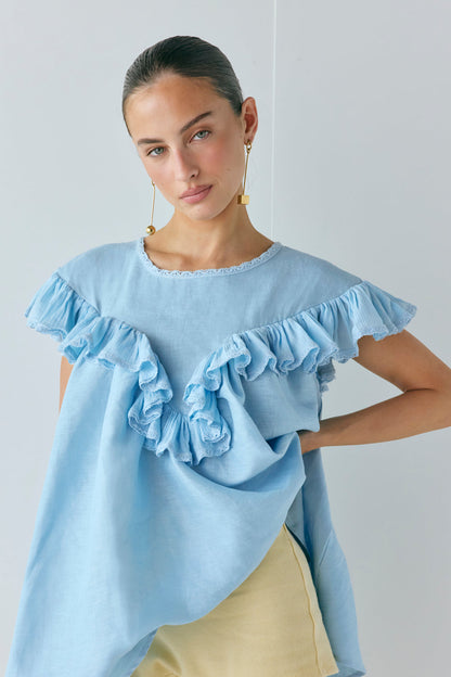 Viola Linen Tunic Sky