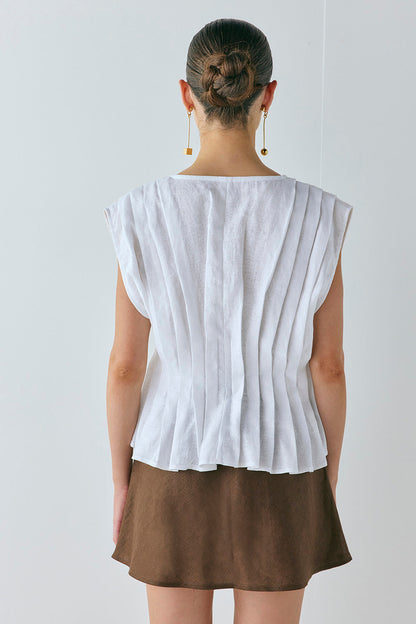 Blanca Linen Top White