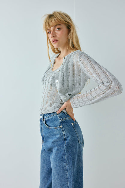 Harley Knit Cardigan Silver