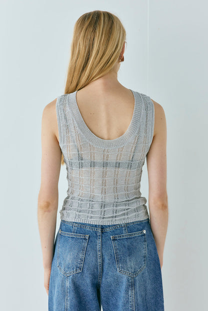 Mika Knit Top Silver
