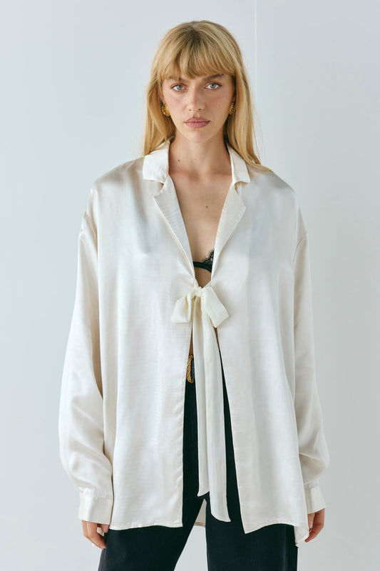 Rae Satin Top Cream