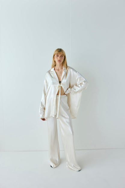 Rae Satin Pants Cream