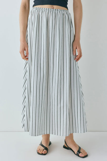Solara Midi Skirt Black Stripe
