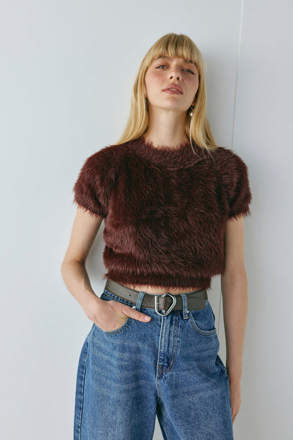Nadine Knit Top Wine