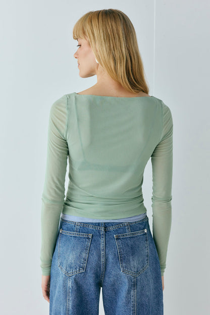 Lana Mesh Top Seafoam