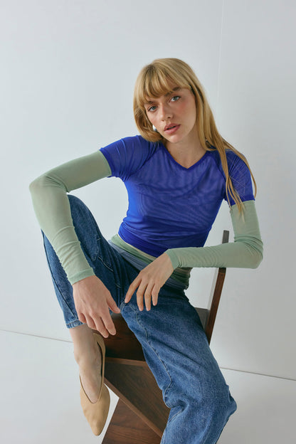 Lana Mesh Top Seafoam