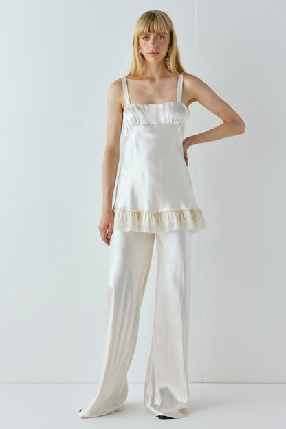 Rae Satin Pants Cream