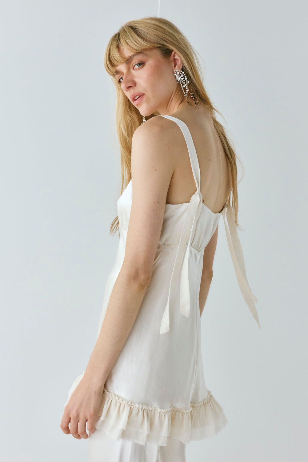 Cher Satin Top Cream