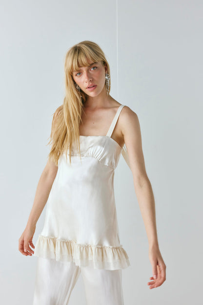 Cher Satin Top Cream
