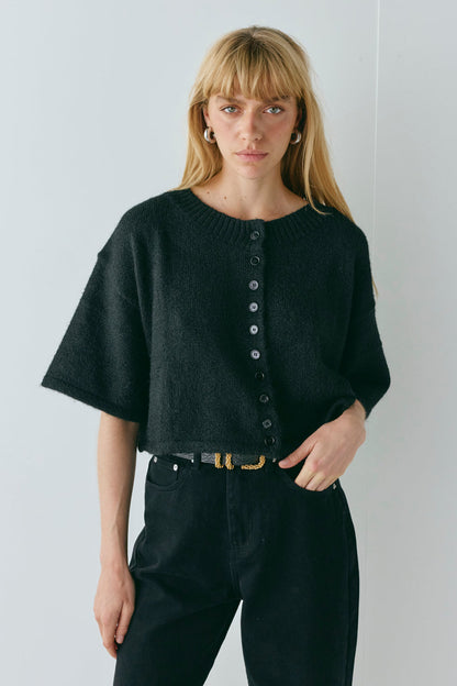 Hailey Knit Cardigan Black