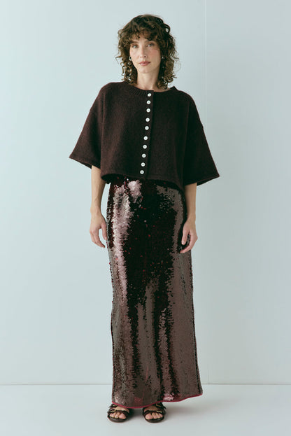 Hailey Knit Cardigan Wine