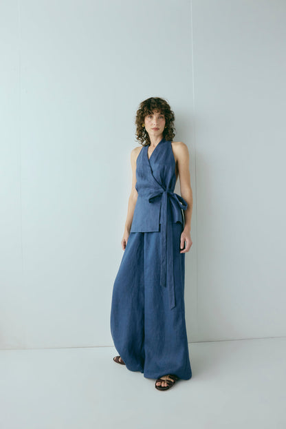 Raya Linen Pants Navy