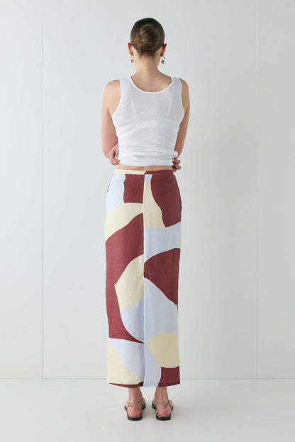 Devyn Linen Midi Skirt Muna