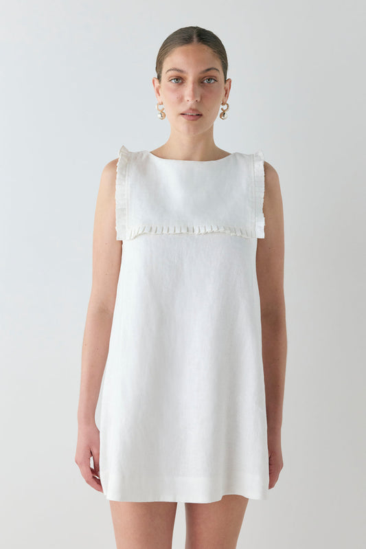 Agnes Linen Mini Dress White