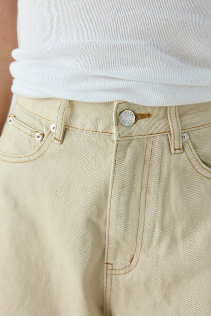 Willa Denim Shorts Taupe