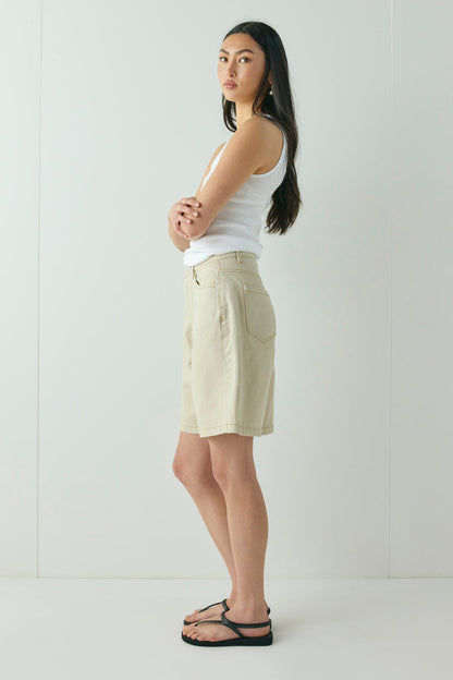Willa Denim Shorts Taupe