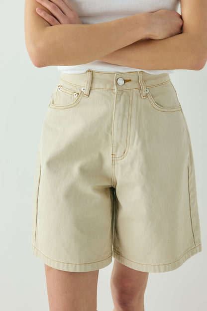 Willa Denim Shorts Taupe