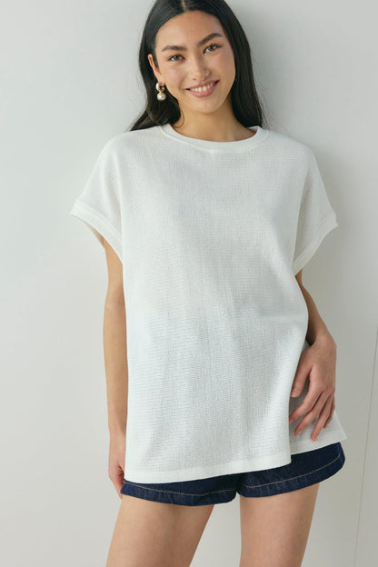 Lori Waffle Tank White