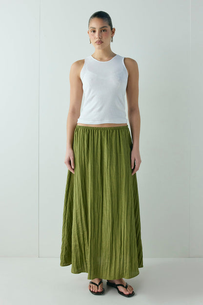 Solara Midi Skirt Olive